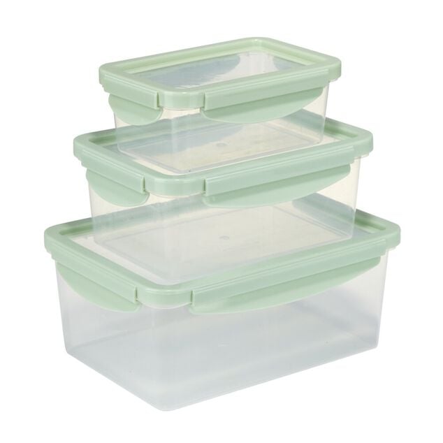 Bo&icirc;te alimentaire x3 plastique et silicone 500/1200/2200ml (2 mod&egrave;les rose ou vert)