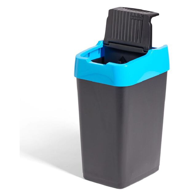 Poubelle de tri pour papier 18L plastique bleu et noir