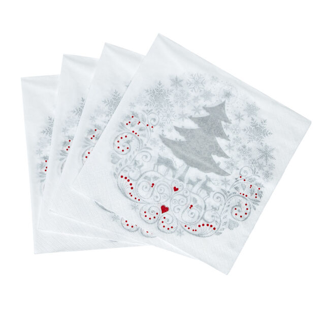 Serviette jetable motif sapin givr&eacute; x20
