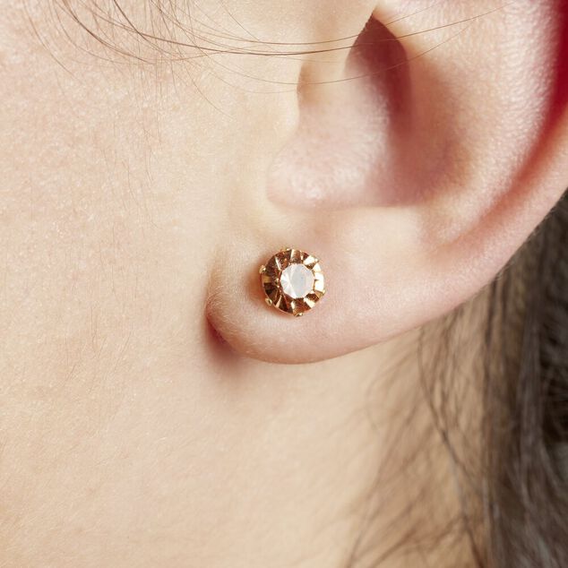 Paire de boucles d'oreilles femme puces x3 en métal Ø1cm (3 modèles)