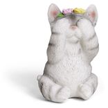 Chaton d&eacute;coratif plastique gris - 2 mod&egrave;les