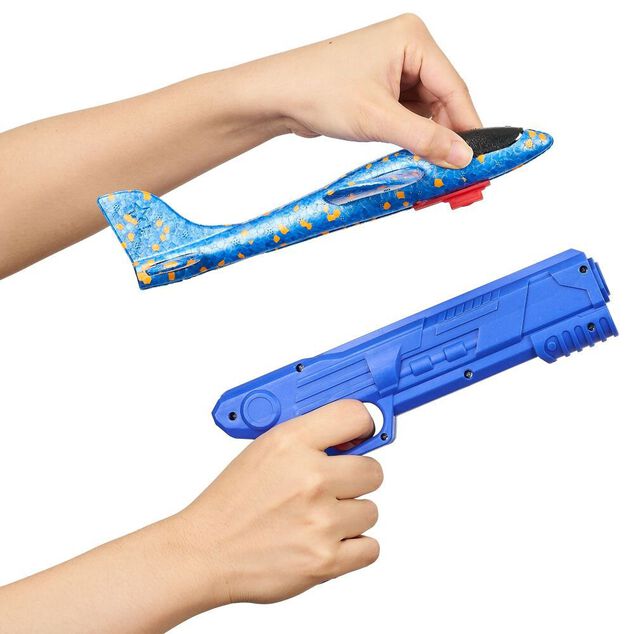 Set avion avec pistolet lanceur L.23cm