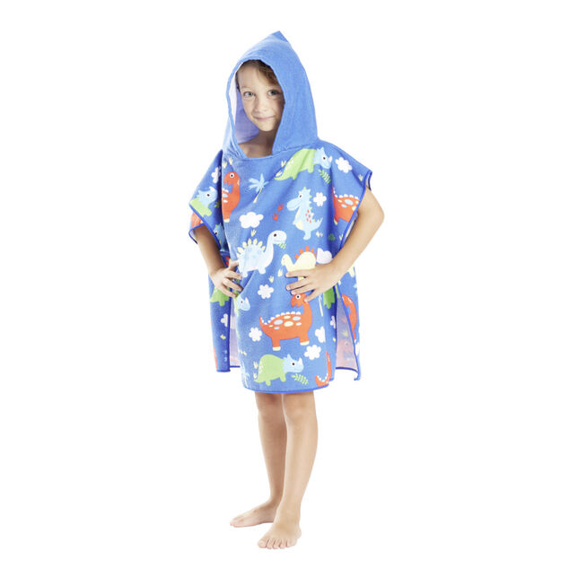 Poncho sortie de plage enfant avec capuche motif poulpe 60x60xH120cm