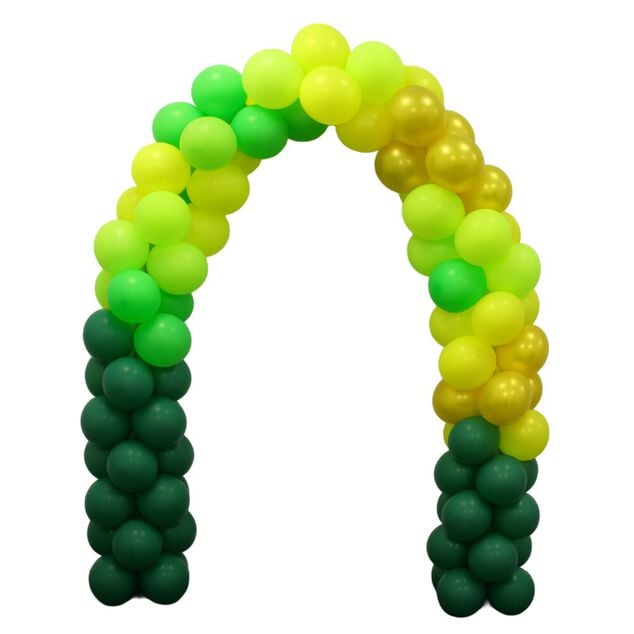 Kit arche &agrave; ballons alu et latex x73 Happy Birthday dinosaure tons verts