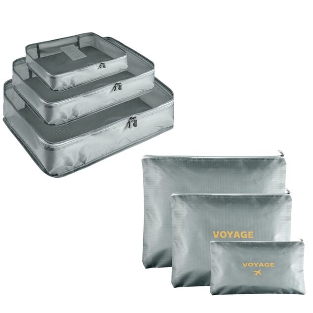 Organisateur de voyage x6 polyester gris