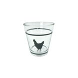 Gobelet verre x3 motif poule 25cl