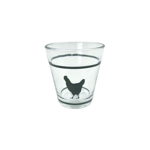 Gobelet verre x3 motif poule 25cl