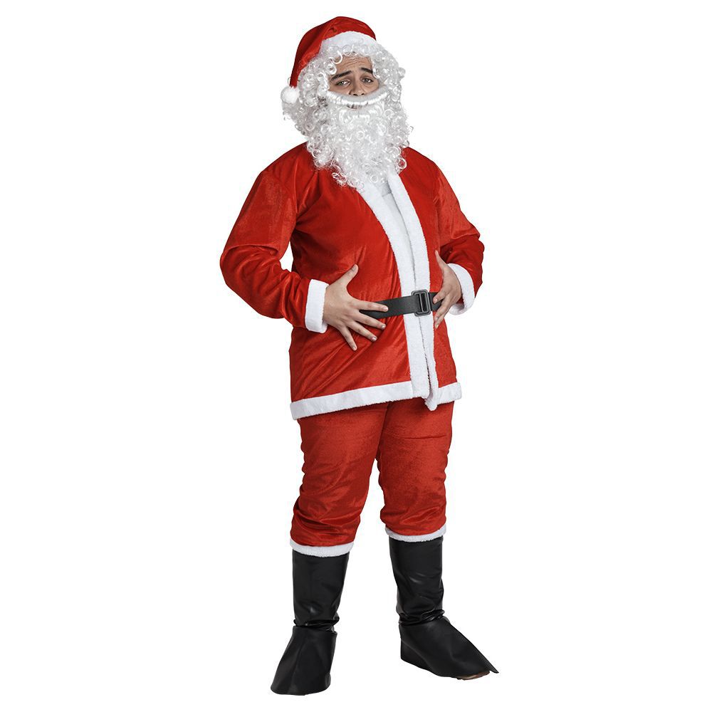Costume Complet Père Noël Adulte - Déguisement Velours Luxe Doublure Polaire - Pour Fêtes De Noël, Halloween, événements - 3