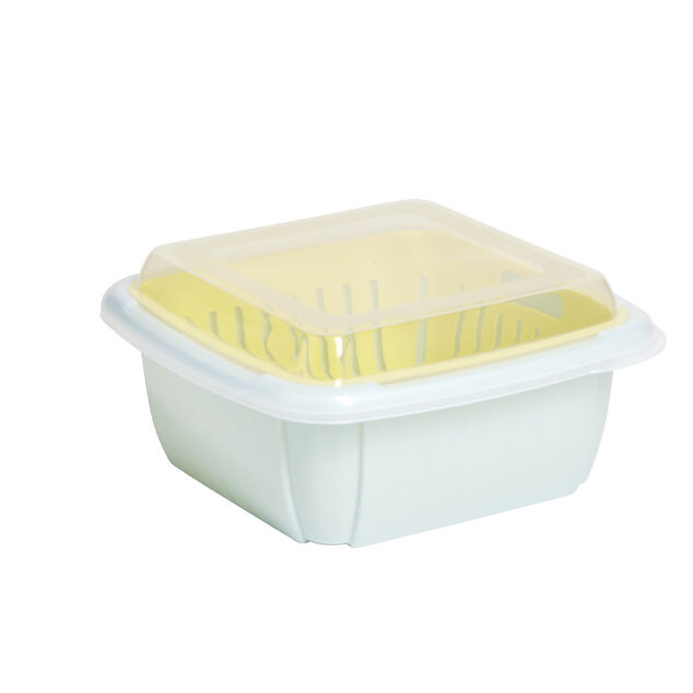 Bo&icirc;te &eacute;gouttoir plastique vert anis 22x22xH10cm