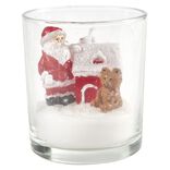 Bougie de Noël avec sujets sur manteau de neige Ø7 cm