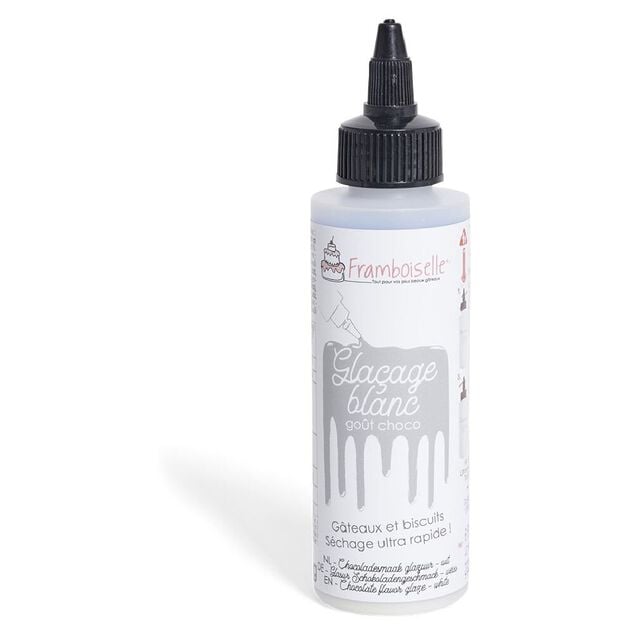 Gla&ccedil;age blanc coulant Framboiselle go&ucirc;t choco 130g