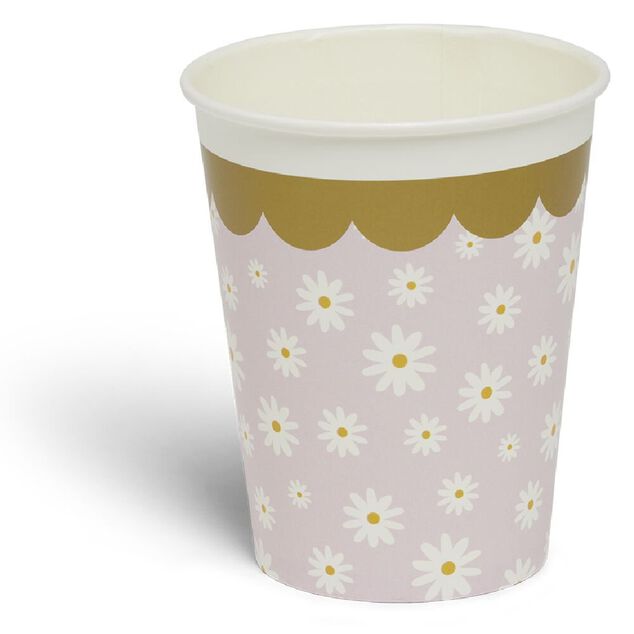 Lot de 8 gobelets motif p&acirc;querette carton 24cl - 4 coloris