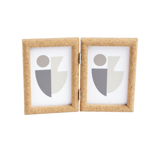Cadre photo double en bois 25x17cm pour photo 10x15cm