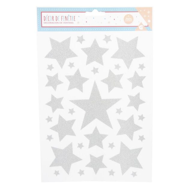Décoration fenêtre Noël électrostatique étoile ou flocon
