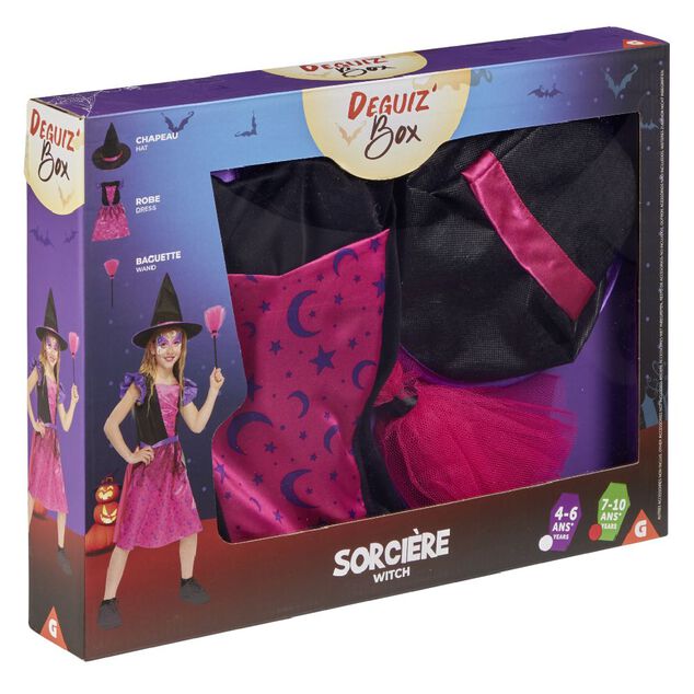 Deguiz'box enfant Halloween sorci&egrave;re 7/10 ans