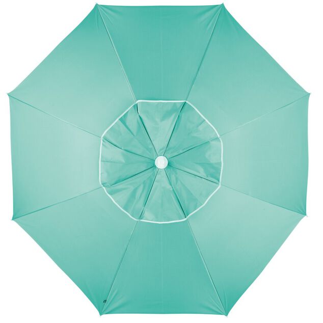 Parasol de plage bleu &eacute;meraude UV UPF50+ &Oslash;180xH195cm