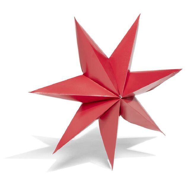 Étoile pliante à suspendre rouge et blanc H80cm
