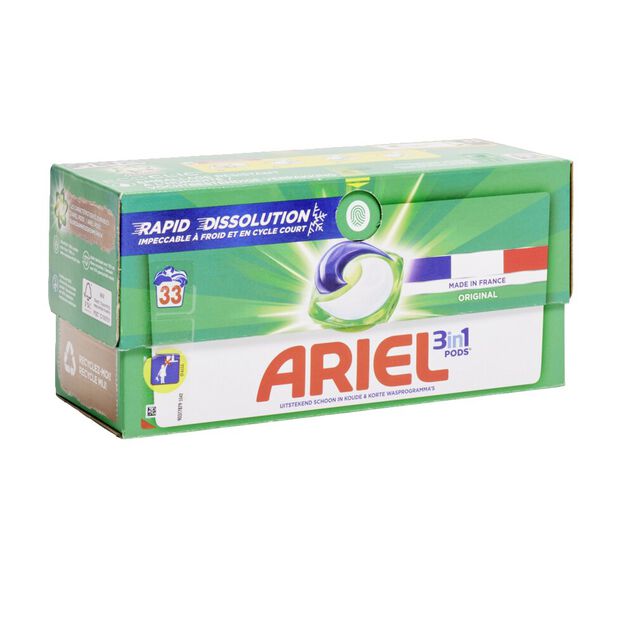 Lessive Ariel 33 capsules Original 3 en 1