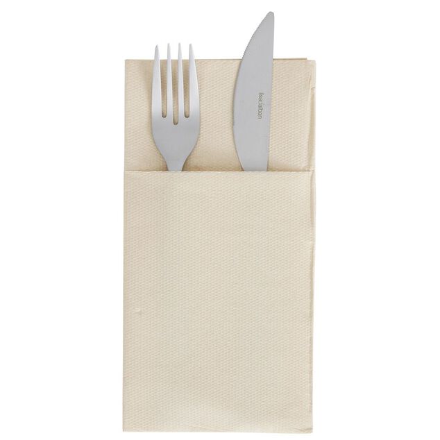 Serviette range couverts 40cm beige x20