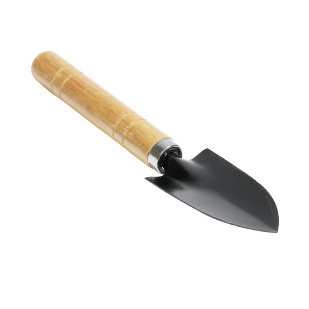 Lot de 3 outils de jardin en bois pelle/r&acirc;teau/b&ecirc;che