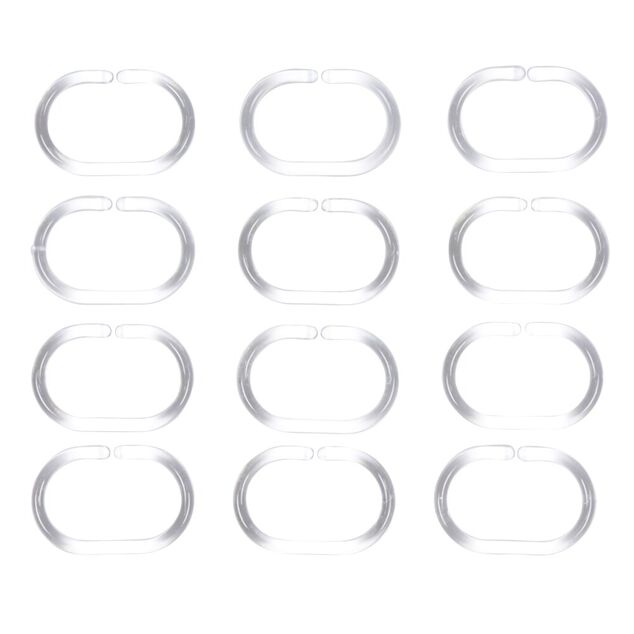 Anneau de douche transparent ovale x12