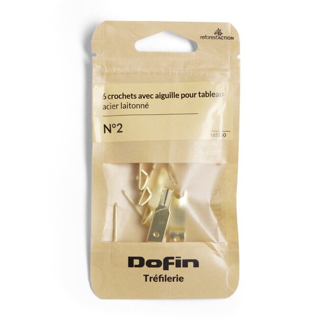 Lot de 6 crochets N&deg;2 pour tableau avec aiguille