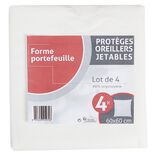 Prot&egrave;ge oreiller jetable blanc x4