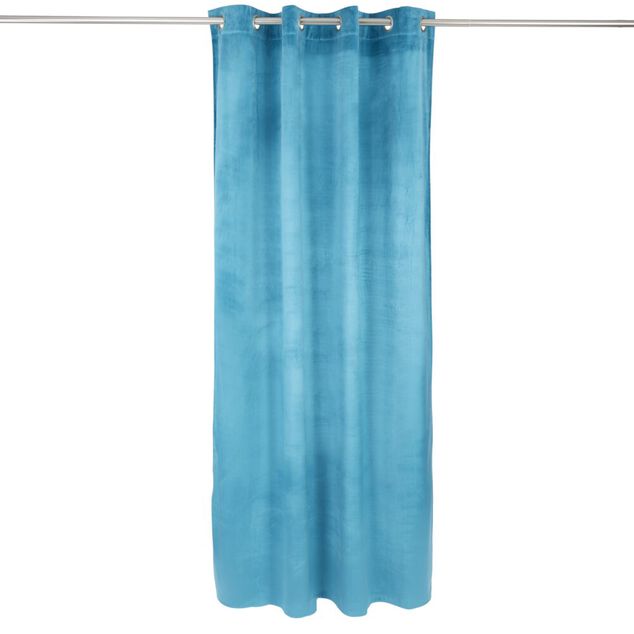 Rideau polyester 140x240cm effet velours bleu