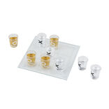 Jeu de morpion à boire avec shooters et plateau en verre 20x20cm