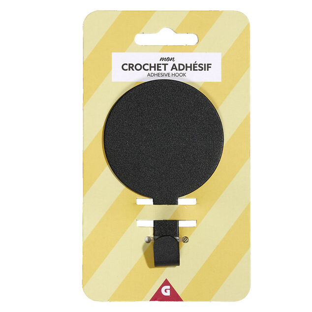 Crochet adh&eacute;sif m&eacute;tal rond 8,5x14,4cm  - 3 mod&egrave;les