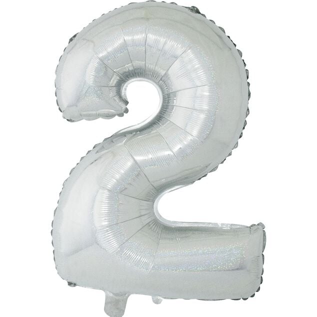 Ballon chiffre 2 aluminium