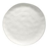 Assiette plate forme organique gr&egrave;s blanche &Oslash;26cm