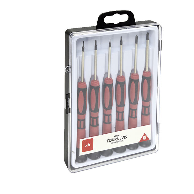 Lot de 6 tournevis et 1 cl&eacute; allen