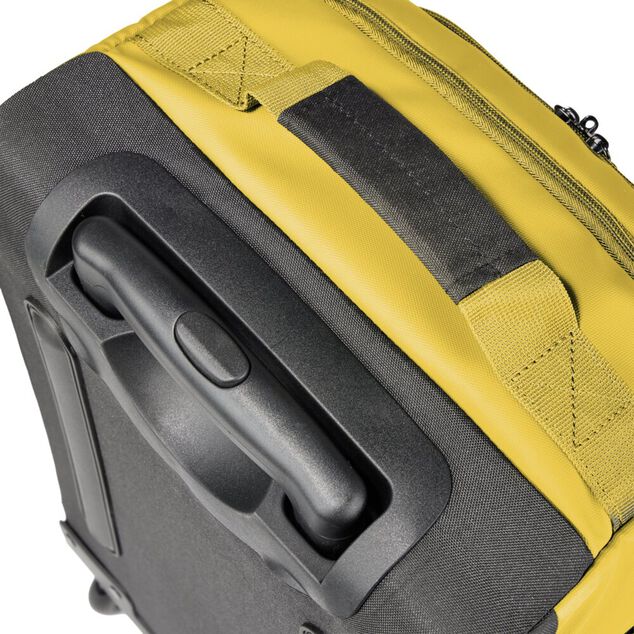 Valise souple 32L taille cabine 2 roues textile jaune 30,5x21xH53cm