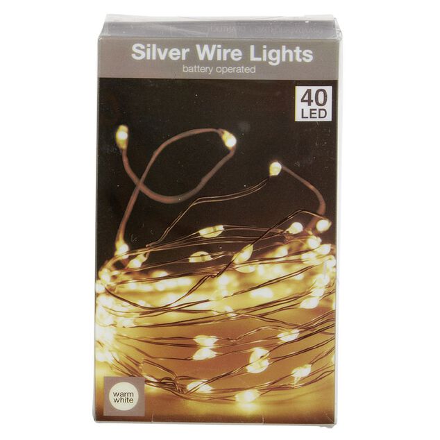 Guirlande &eacute;lectrique fil cuivre 40 microLED 2m d'&eacute;clairage blanc chaud