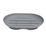 Support &agrave; savon en silicone gris 11x8xH2cm