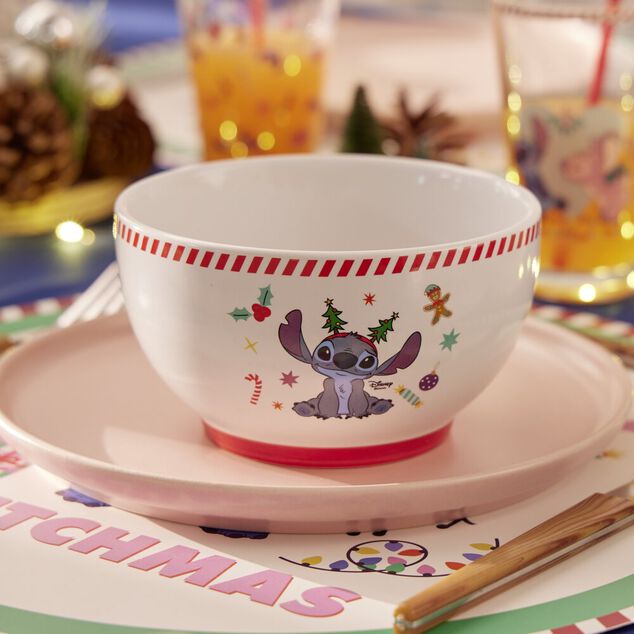 Bol Disney Stitch Noël céramique blanc et bleu Ø14xH8cm