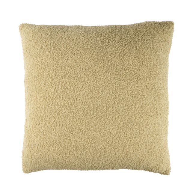 Coussin carr&eacute; bouclette beige 45x45cm
