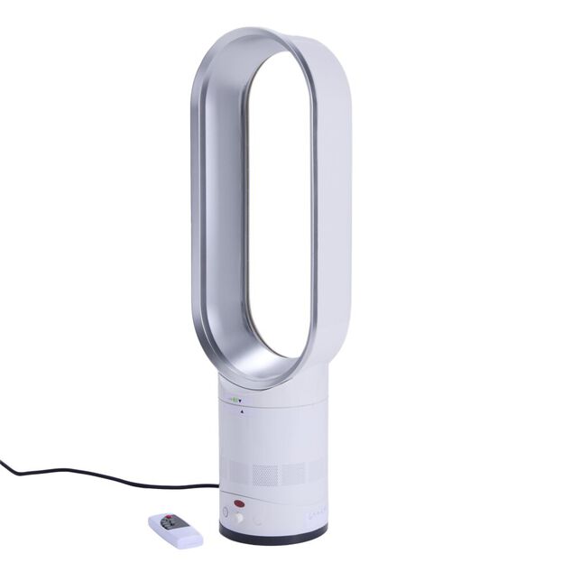 Ventilateur sans pale 55W tactile avec t&eacute;l&eacute;commande blanc 25x17,5xH49,5cm