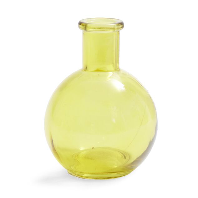 Soliflore ballon verre jaune Ø8xH10,5cm