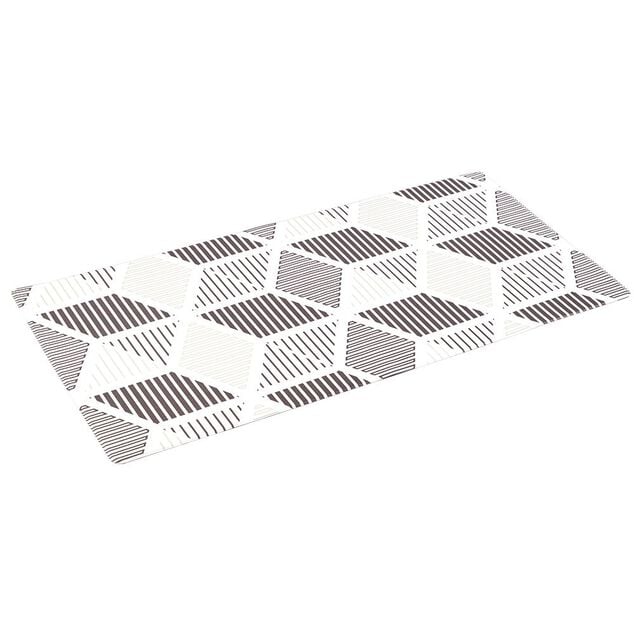 Tapis vinyle confort imprim&eacute; noir et blanc 100x50cm