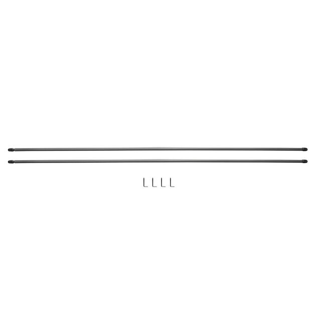 Tringle de vitrage Extensible 100-160 cm m&eacute;tal argent&eacute; x2