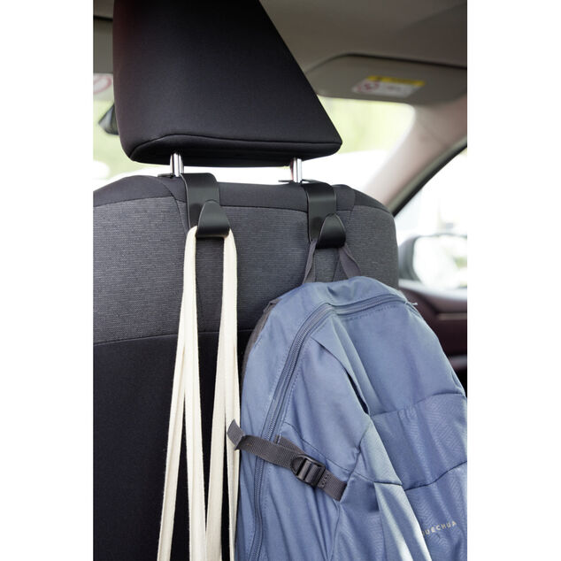 Crochet rangement appuie-tête noir H10cm (2 pièces)