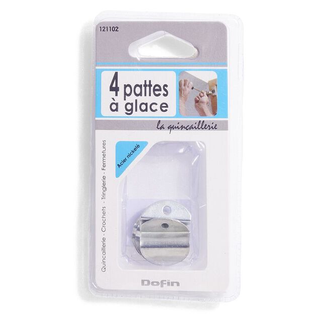 4 pattes &agrave; glace en acier nickel&eacute; - 25 mm