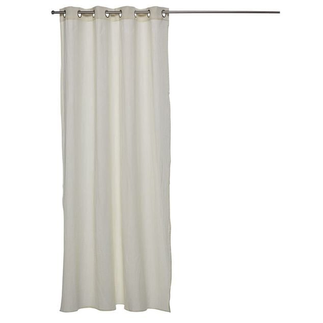 Rideau &agrave; oeillets gaze de coton beige uni 135xL240cm