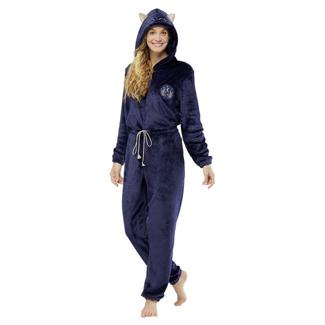 Combinaison pyjama Chat bleu et dor&eacute; Taille S