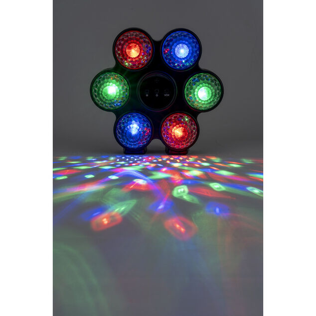 Jeu de lumi&egrave;re 6 boules disco RGB 3 programmes 24x22,8cm