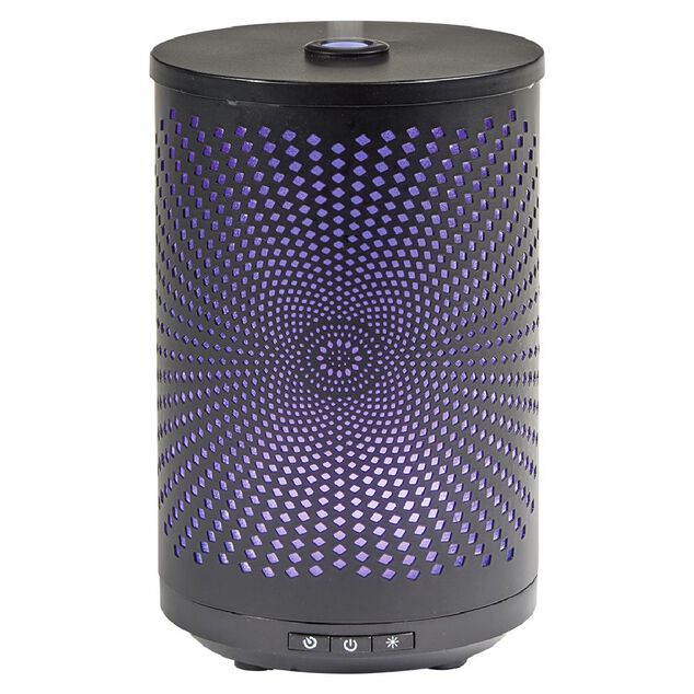 Diffuseur ultrasonique lumineux Mess&eacute;gu&eacute; cylindrique noir 120 ml