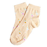 Chaussettes femme beiges motifs cocktails T36/40