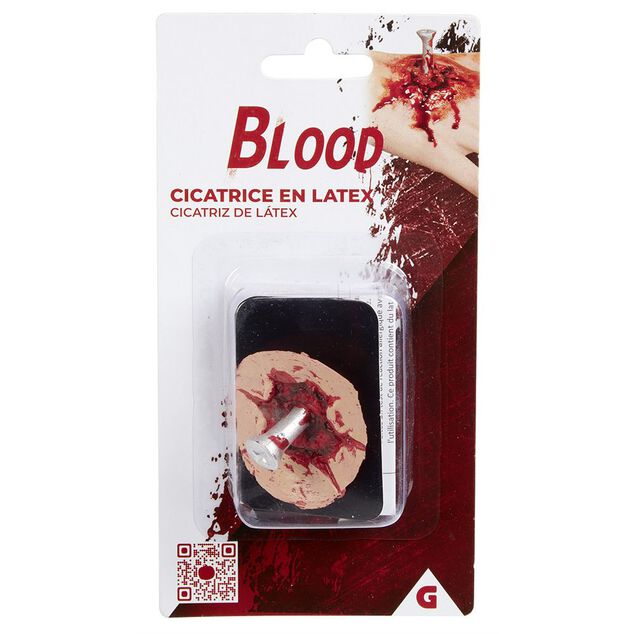 Fausse cicatrice Halloween en latex L19xl10cm